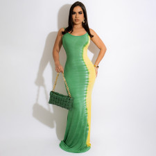 Sexy Printed Backless Sling Maxi Dress HNIF-HN083