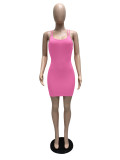 Solid Spaghetti Strap Slim Mini Dress MZ-2751