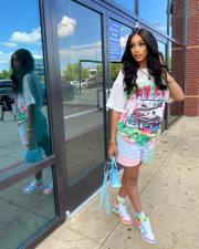 Casual Loose Printed Two Piece Shorts Sets XYF-9138