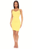 Solid Spaghetti Strap Slim Mini Dress MZ-2751