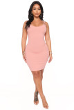Solid Spaghetti Strap Slim Mini Dress MZ-2751