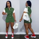 Casual Short Sleeve Baseball Sports Romper FOSF-8301