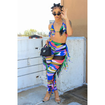 Sexy Printed Halter Bra And Pants 2 Piece Sets FOSF-8229