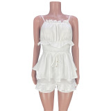 Sexy Ruffled Backless One Piece Cullottes MDF-5319