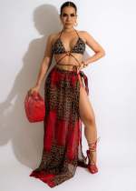 Sexy Leopard Print Lace-up Swimsuit TR-1209