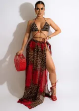 Sexy Leopard Print Lace-up Swimsuit TR-1209