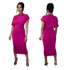 Sexy Solid Color Slim Midi Dress YF-10150