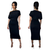 Sexy Solid Color Slim Midi Dress YF-10150
