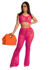Sexy Crochet Hollow Out Two Piece Pants Sets OSM-4360