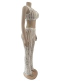 Sexy Crochet Hollow Out Two Piece Pants Sets OSM-4360