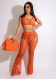 Sexy Crochet Hollow Out Two Piece Pants Sets OSM-4360