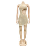 Hot Drilling Mesh Hollow Out Night Club Dress BY-5763
