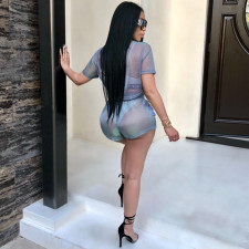 Plus Size Sexy See Through 2 Piece Shorts Sets (Without Underwear)LSD-8092