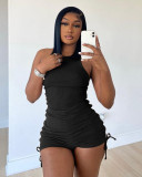Solid Sleeveless Ruched Romper ME-8139