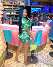 Sexy Printed Shirt And Shorts 2 Piece Sets YNSF-1827