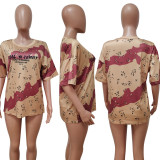 Casual Printed O Neck Short Sleeve T-Shirt LSD-82084