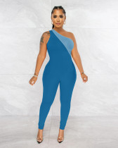 Contrast Color Sleeveless Skinny Jumpsuit ME-8116