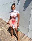 Sexy Printed Short Sleeve Mini Dress WSM-5316