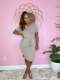 Solid V Neck T Shirt Mini Skirt Two Piece Sets BS-1312
