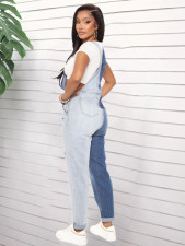 Plus Size Denim Strap Jeans Jumpsuit LX-5523
