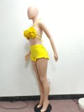 Sexy Ruffled Bra Top And Shorts Two Piece Sets NYF-8111