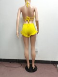 Sexy Ruffled Bra Top And Shorts Two Piece Sets NYF-8111