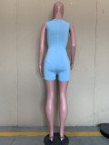 Solid Sleeveless Bodysuit+Shorts 2 Piece Sets ORY-5230