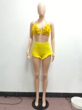 Sexy Ruffled Bra Top And Shorts Two Piece Sets NYF-8111