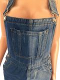 Plus Size Denim Strap Jeans Jumpsuit LX-5523