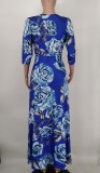 Plus Size Floral Print V Neck High Waist Maxi Dress XMY-9364