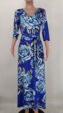 Plus Size Floral Print V Neck High Waist Maxi Dress XMY-9364