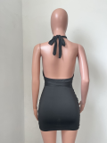 Sexy Halter Backless Hollow Out Bandage Mini Dress NIK-302