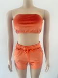 Sexy Velvet Tube Top And Shorts 2 Piece Sets OSM-3339