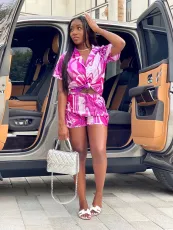 Casual Printed Shirt Shorts Two Piece Sets CM-8618
