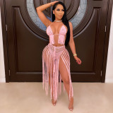 Sexy Crochet Tassel Bikini Hollow Two Piece Sets ZSD-Z085