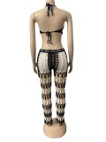 Sexy Crochet Hollow Out Two Piece Pants Sets OSM-4359