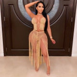 Sexy Crochet Tassel Bikini Hollow Two Piece Sets ZSD-Z085