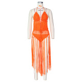 Sexy Crochet Tassel Bikini Hollow Two Piece Sets ZSD-Z085