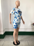Pink Letter Print Casual Two Piece Short Sets YNSF-1635