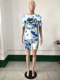 Pink Letter Print Casual Two Piece Short Sets YNSF-1635
