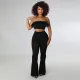 Solid High Waist Flared Pants SH-390324