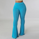 Solid High Waist Flared Pants SH-390324