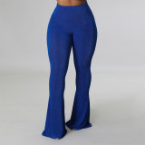 Solid High Waist Flared Pants SH-390324
