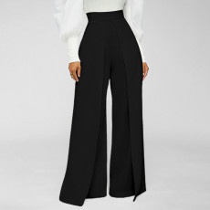 Solid High Waist Flared Pants SH-390323