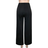 Solid High Waist Flared Pants SH-390323