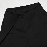 Solid High Waist Flared Pants SH-390323