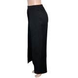 Solid High Waist Flared Pants SH-390323