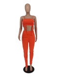 Plus Size Solid Ruched Two Piece Pants Sets ZDF-31211