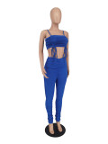 Plus Size Solid Ruched Two Piece Pants Sets ZDF-31211