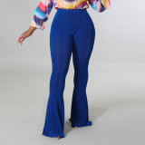 Solid High Waist Flared Pants SH-390324